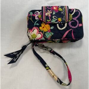 Vera Bradley Wristlet Wallet‎ Ribbons Zipper and Snap Closure